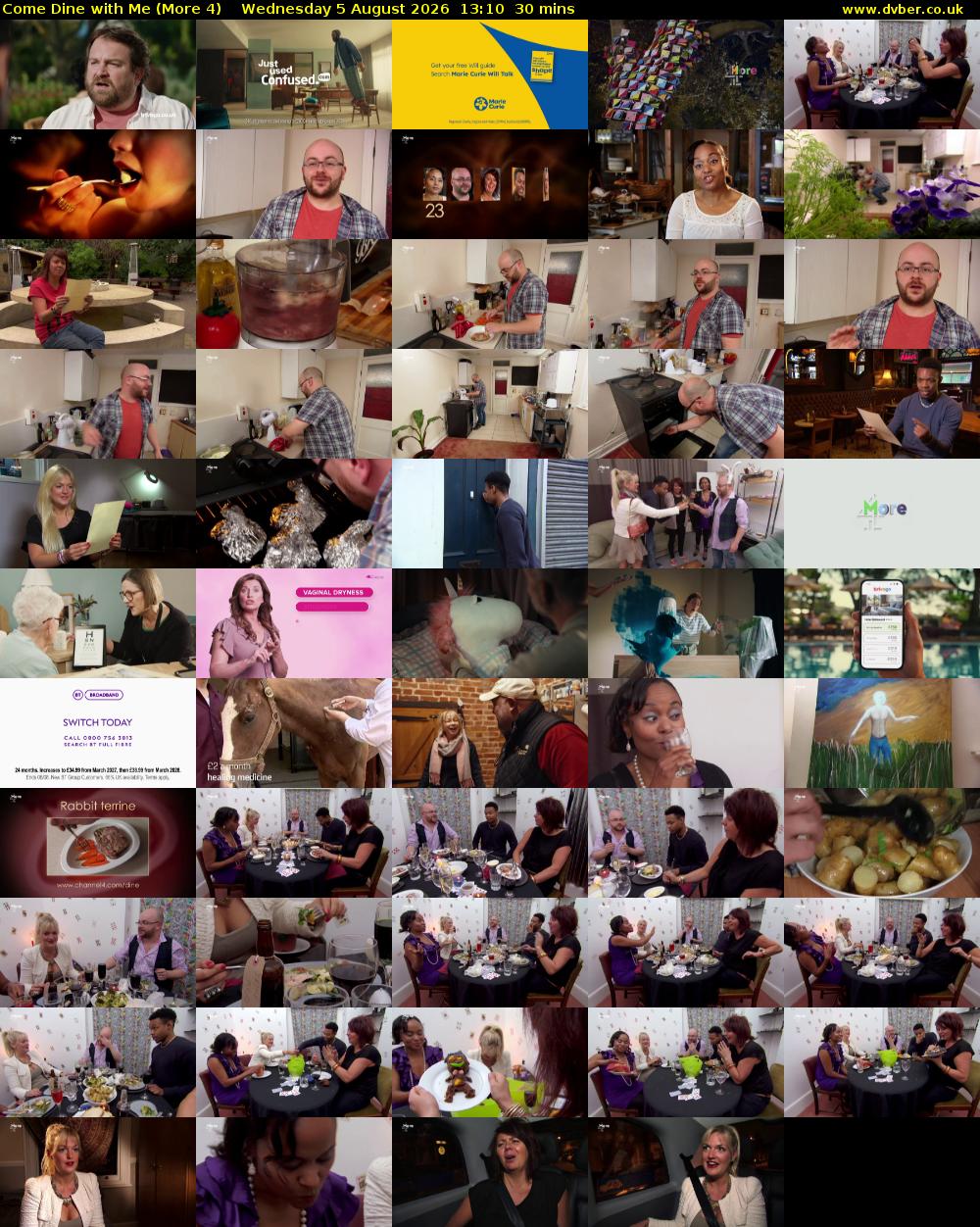 Come Dine with Me (More 4) Wednesday 5 August 2026 13:10 - 13:40
