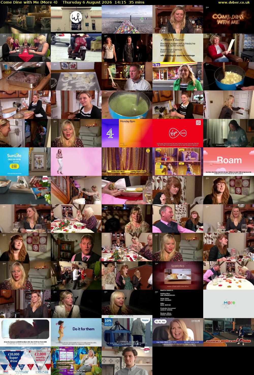 Come Dine with Me (More 4) Thursday 6 August 2026 14:15 - 14:50