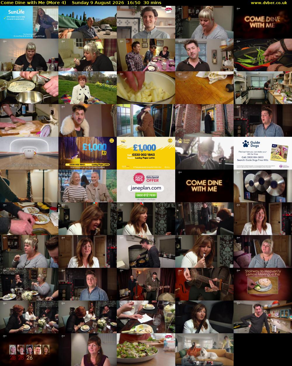 Come Dine with Me (More 4) Sunday 9 August 2026 16:50 - 17:20