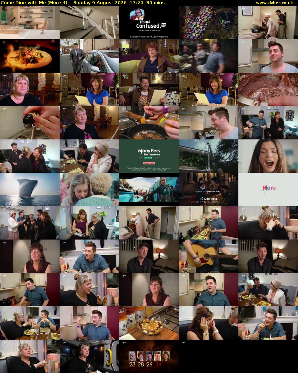 Come Dine with Me (More 4) Sunday 9 August 2026 17:20 - 17:50