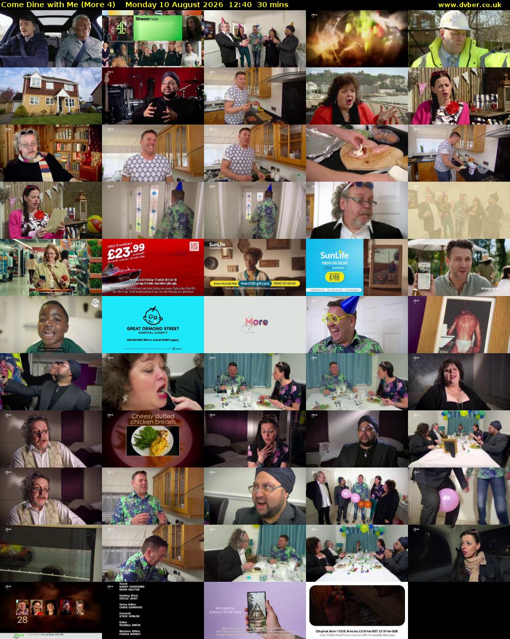 Come Dine with Me (More 4) Monday 10 August 2026 12:40 - 13:10