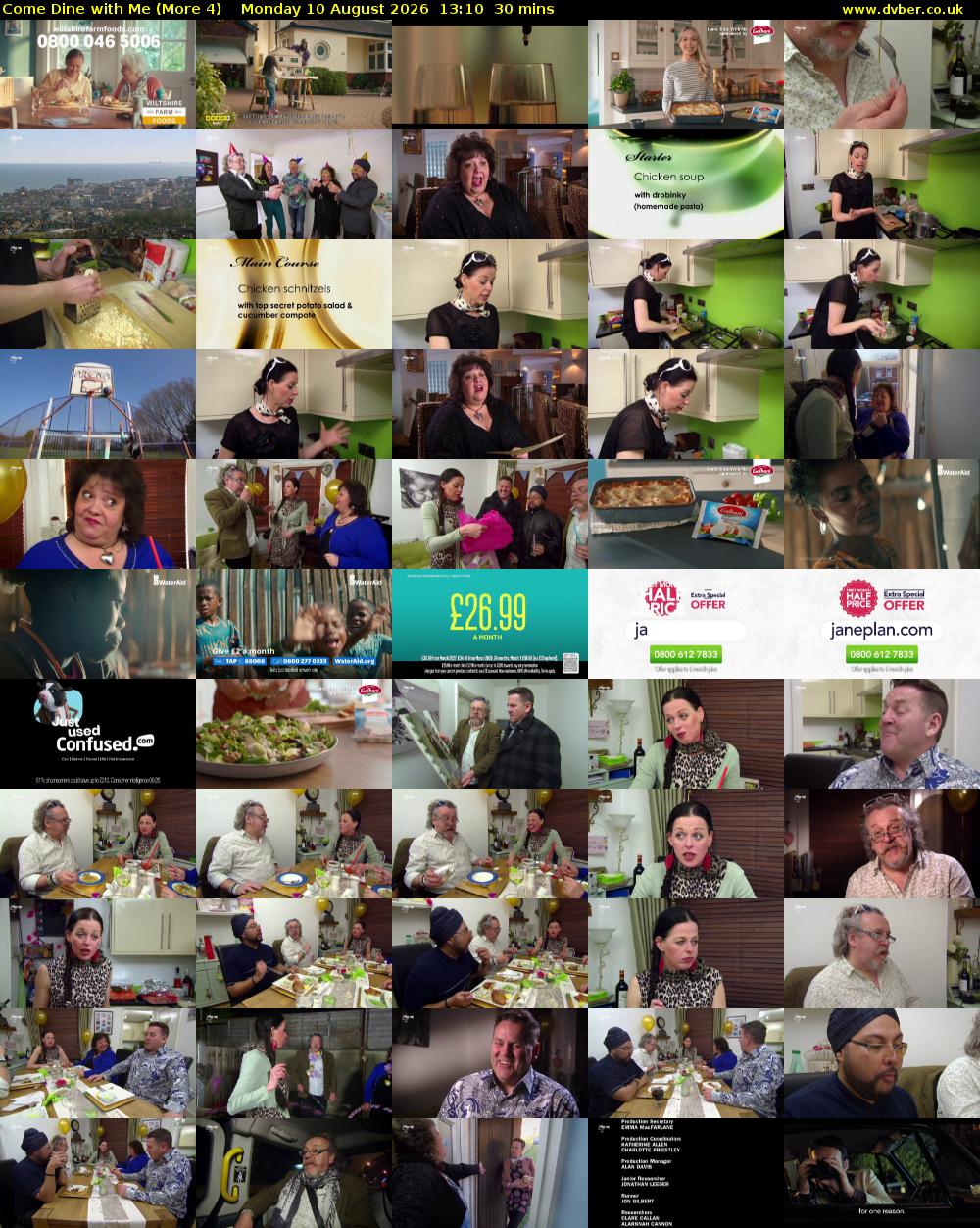 Come Dine with Me (More 4) Monday 10 August 2026 13:10 - 13:40