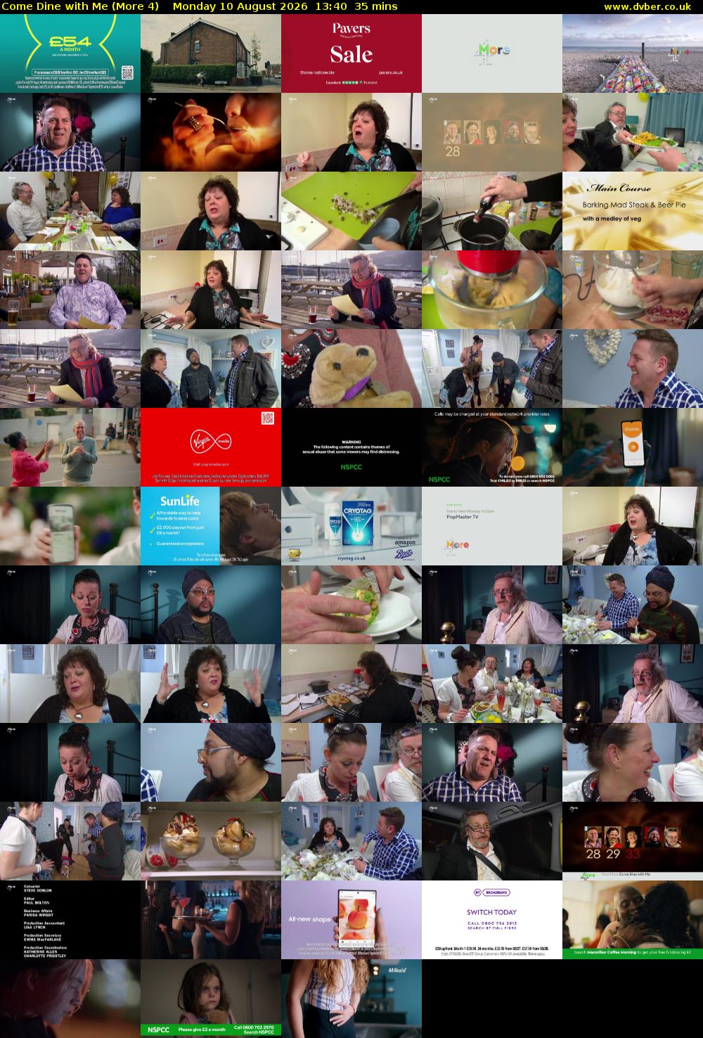Come Dine with Me (More 4) Monday 10 August 2026 13:40 - 14:15