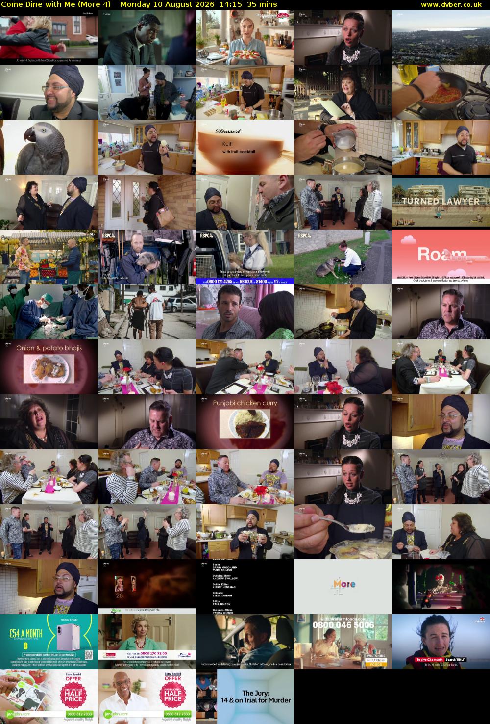 Come Dine with Me (More 4) Monday 10 August 2026 14:15 - 14:50