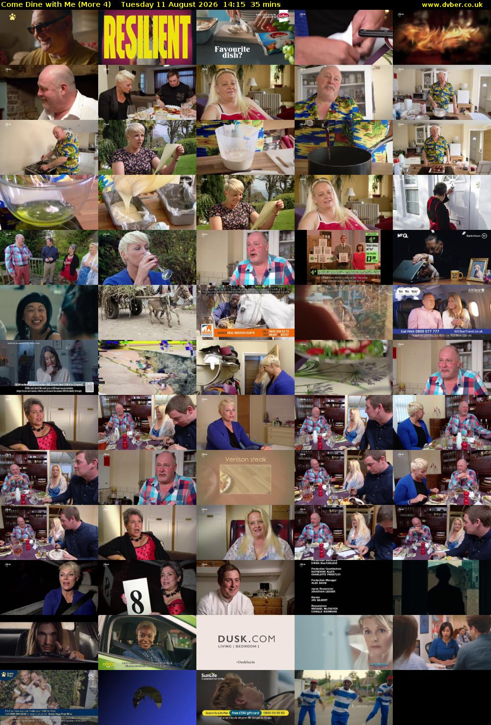 Come Dine with Me (More 4) Tuesday 11 August 2026 14:15 - 14:50