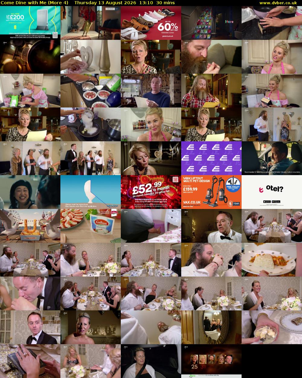 Come Dine with Me (More 4) Thursday 13 August 2026 13:10 - 13:40