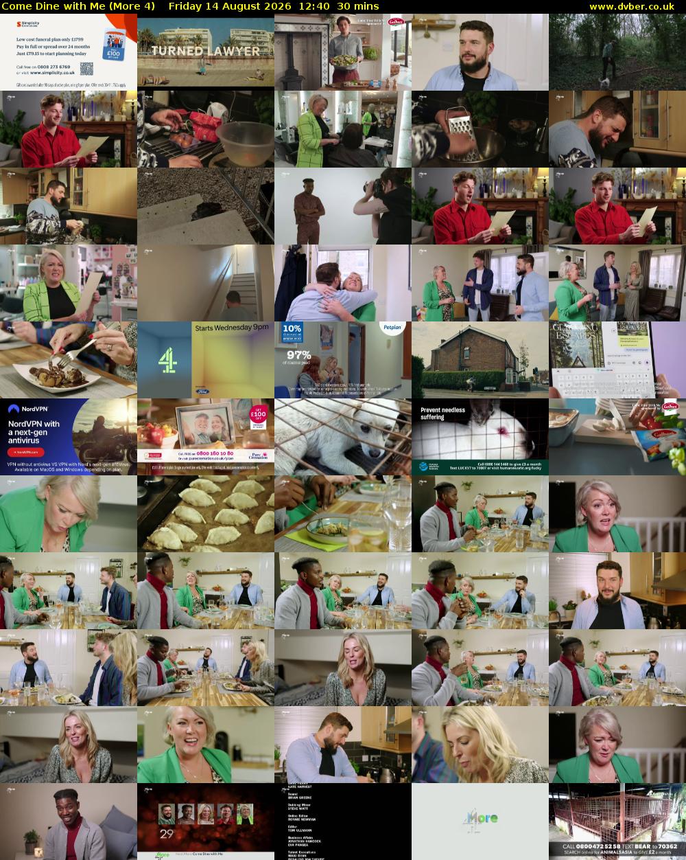 Come Dine with Me (More 4) Friday 14 August 2026 12:40 - 13:10