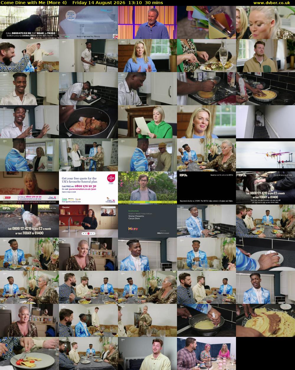 Come Dine with Me (More 4) Friday 14 August 2026 13:10 - 13:40