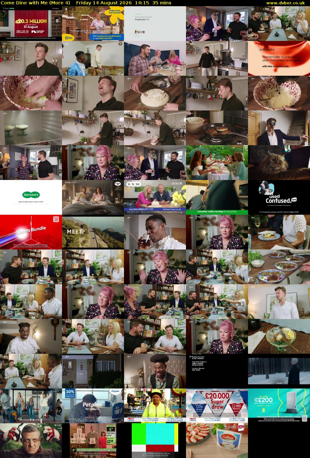 Come Dine with Me (More 4) Friday 14 August 2026 14:15 - 14:50