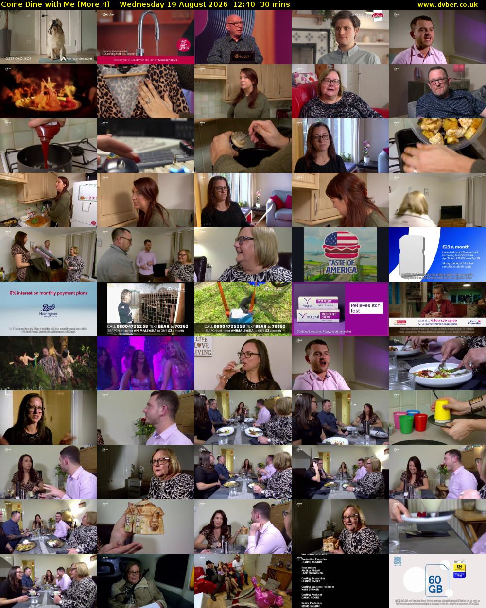 Come Dine with Me (More 4) Wednesday 19 August 2026 12:40 - 13:10