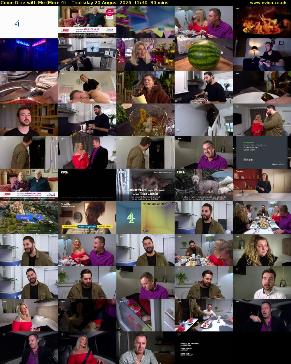 Come Dine with Me (More 4) Thursday 20 August 2026 12:40 - 13:10