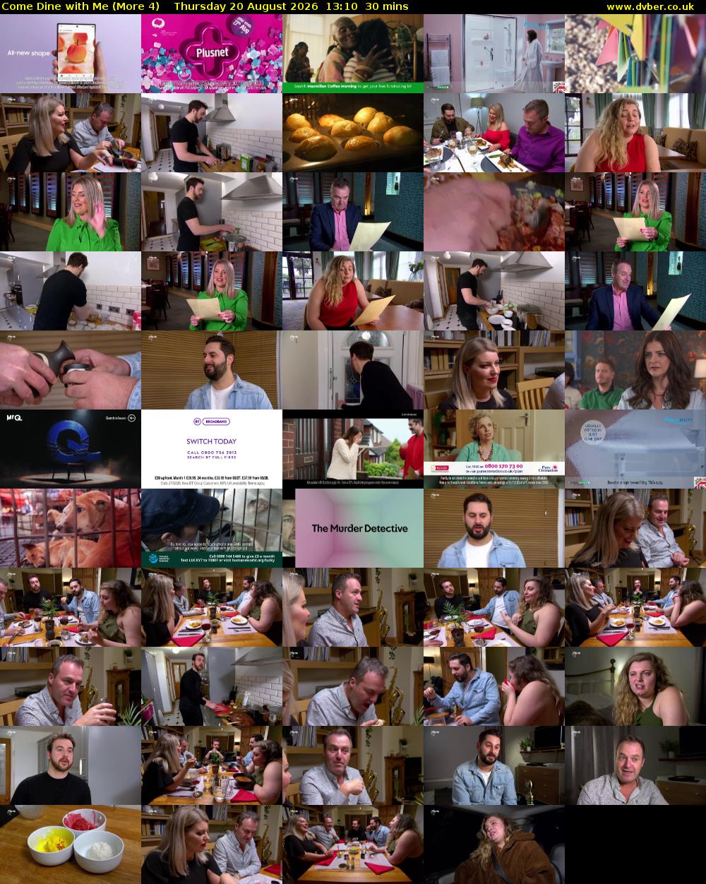 Come Dine with Me (More 4) Thursday 20 August 2026 13:10 - 13:40