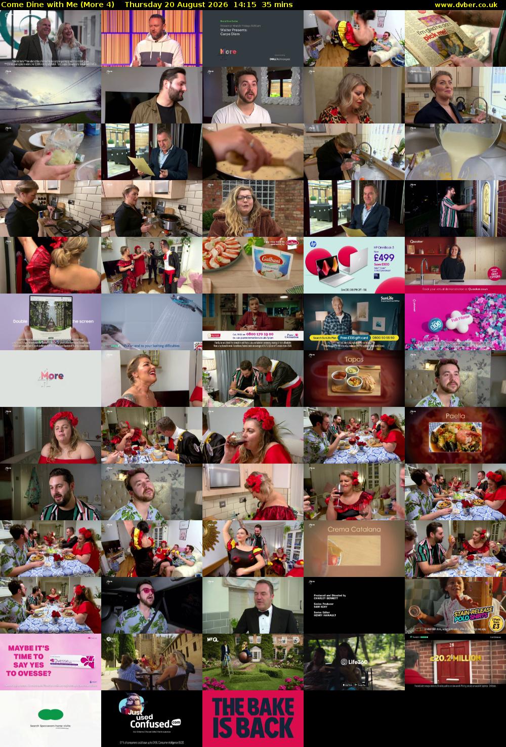 Come Dine with Me (More 4) Thursday 20 August 2026 14:15 - 14:50