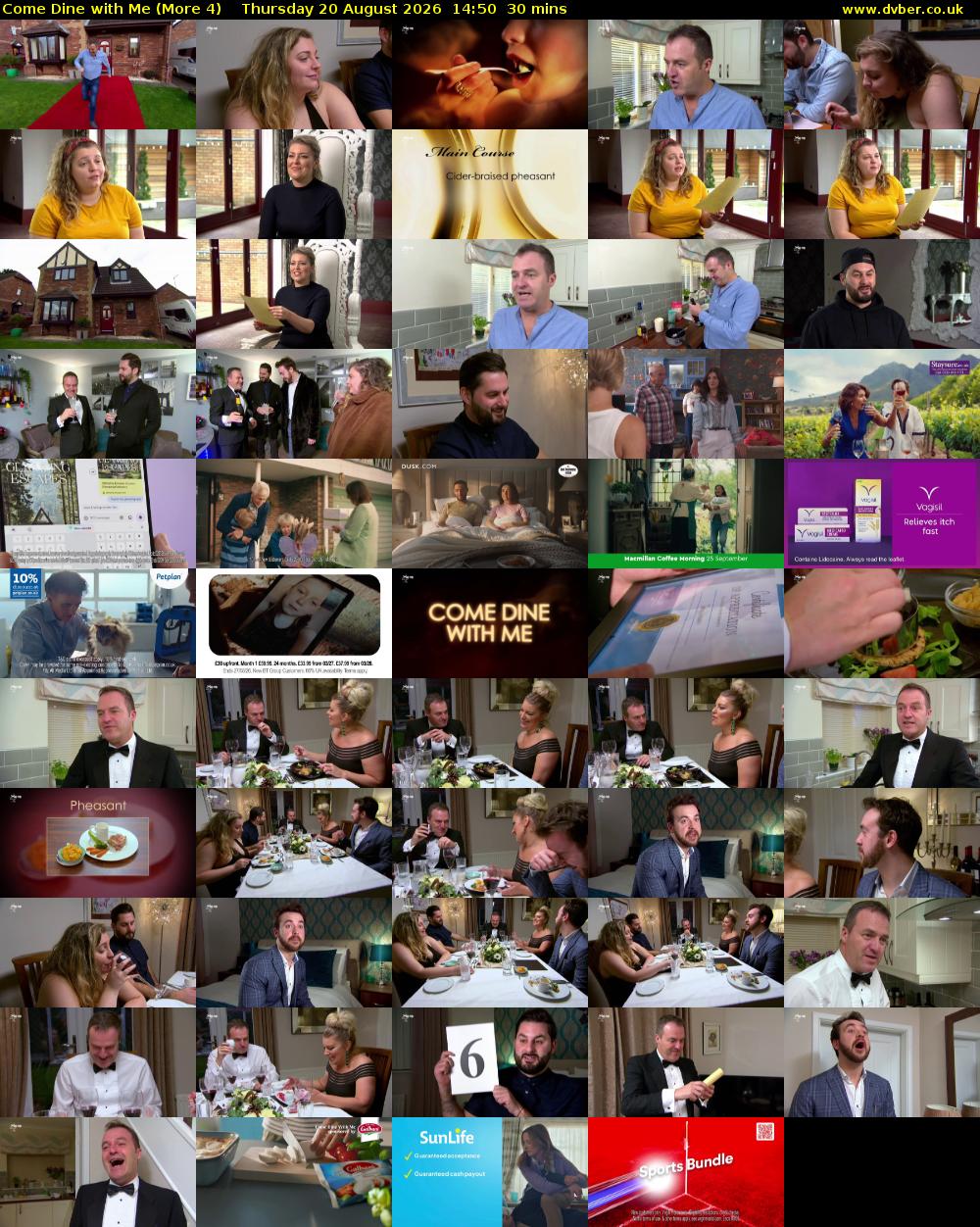 Come Dine with Me (More 4) Thursday 20 August 2026 14:50 - 15:20