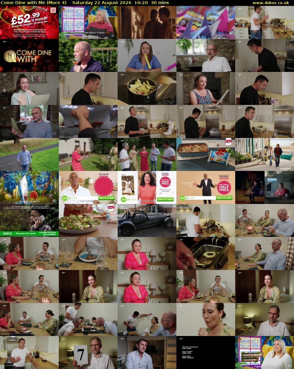 Come Dine with Me (More 4) Saturday 22 August 2026 16:20 - 16:50