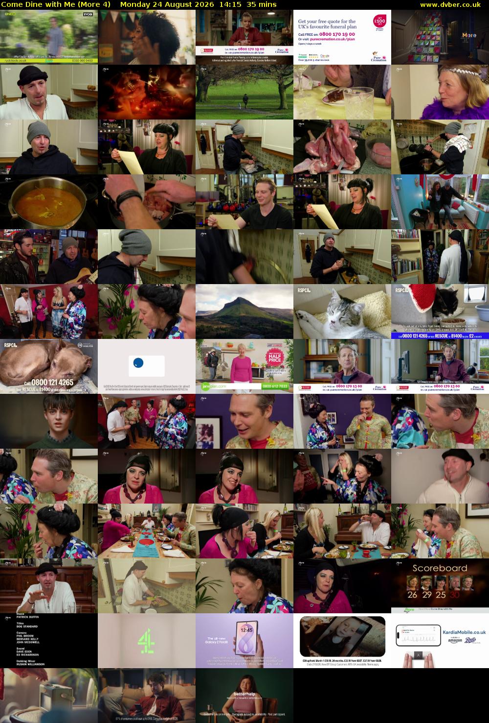 Come Dine with Me (More 4) Monday 24 August 2026 14:15 - 14:50