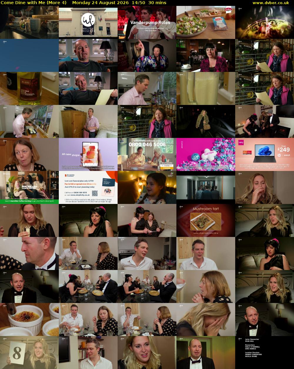 Come Dine with Me (More 4) Monday 24 August 2026 14:50 - 15:20