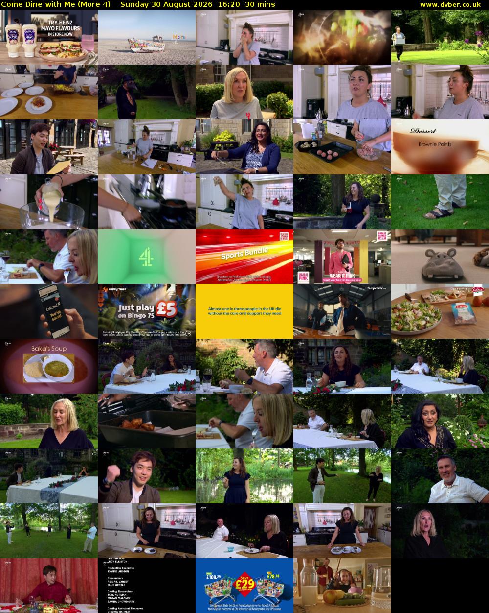 Come Dine with Me (More 4) Sunday 30 August 2026 16:20 - 16:50