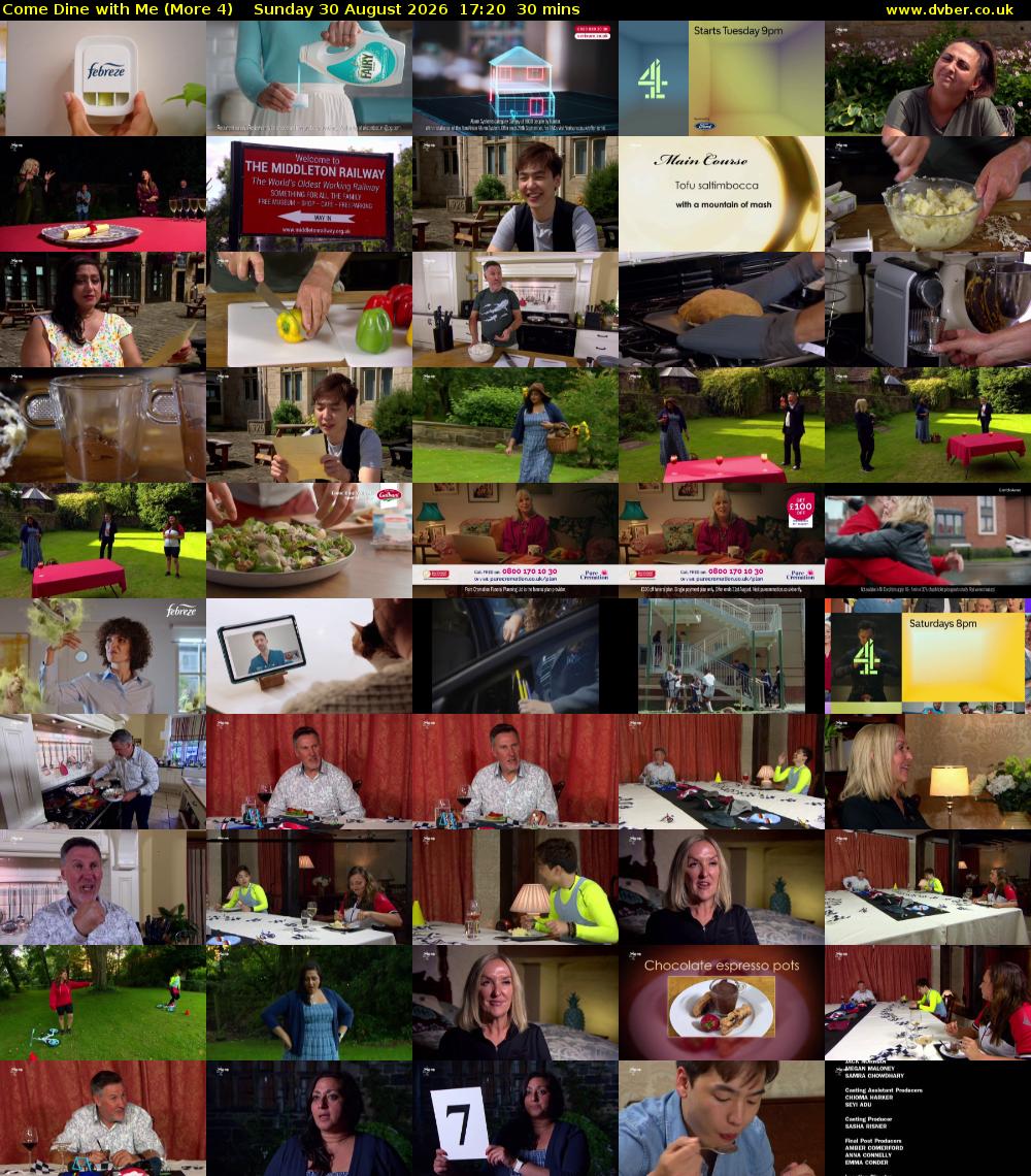 Come Dine with Me (More 4) Sunday 30 August 2026 17:20 - 17:50