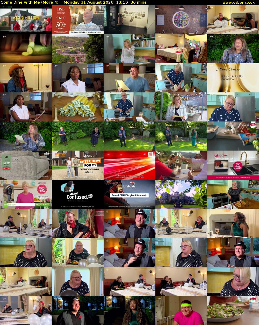 Come Dine with Me (More 4) Monday 31 August 2026 13:10 - 13:40