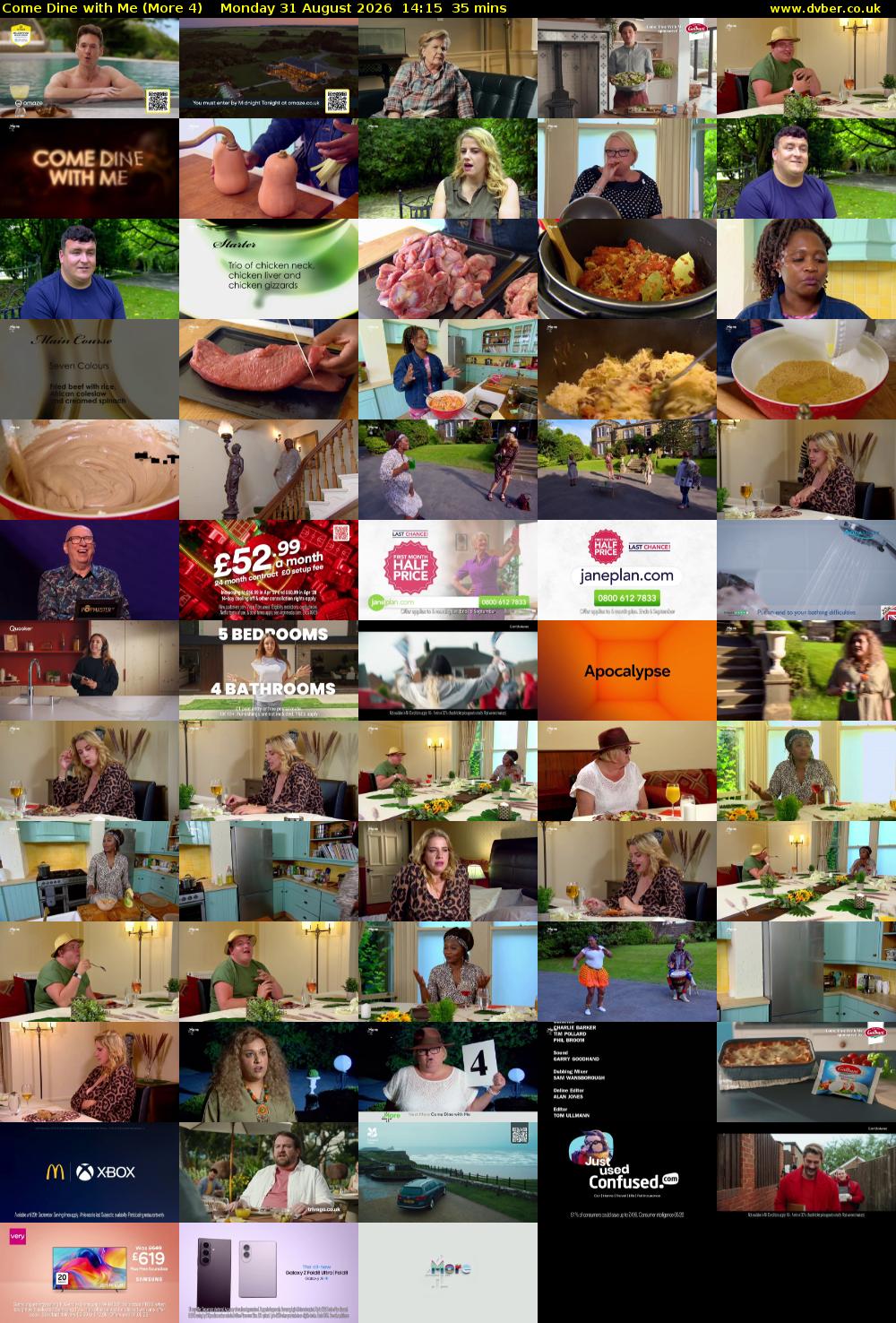 Come Dine with Me (More 4) Monday 31 August 2026 14:15 - 14:50
