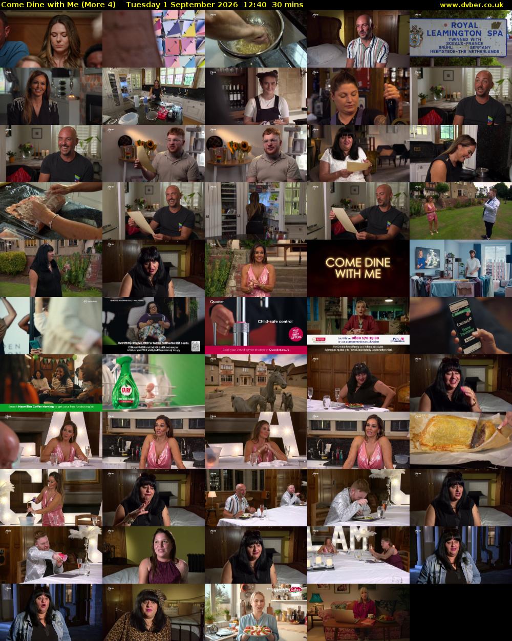 Come Dine with Me (More 4) Tuesday 1 September 2026 12:40 - 13:10
