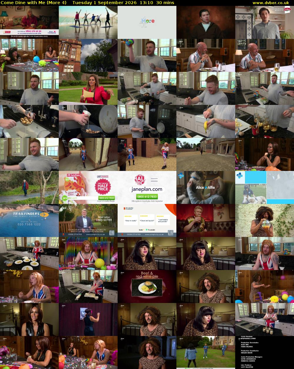 Come Dine with Me (More 4) Tuesday 1 September 2026 13:10 - 13:40