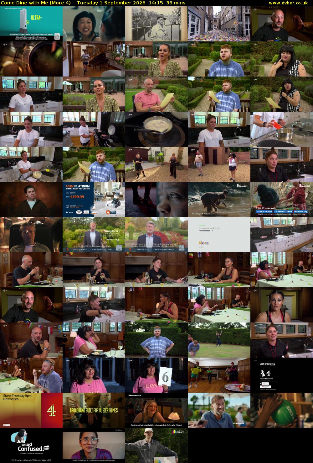 Come Dine with Me (More 4) Tuesday 1 September 2026 14:15 - 14:50