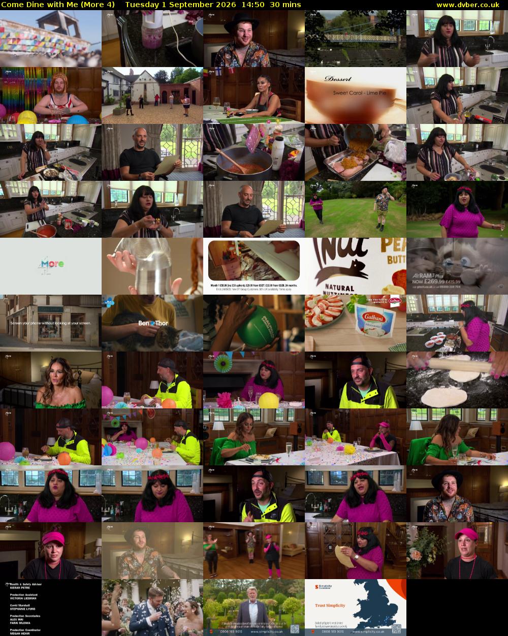 Come Dine with Me (More 4) Tuesday 1 September 2026 14:50 - 15:20