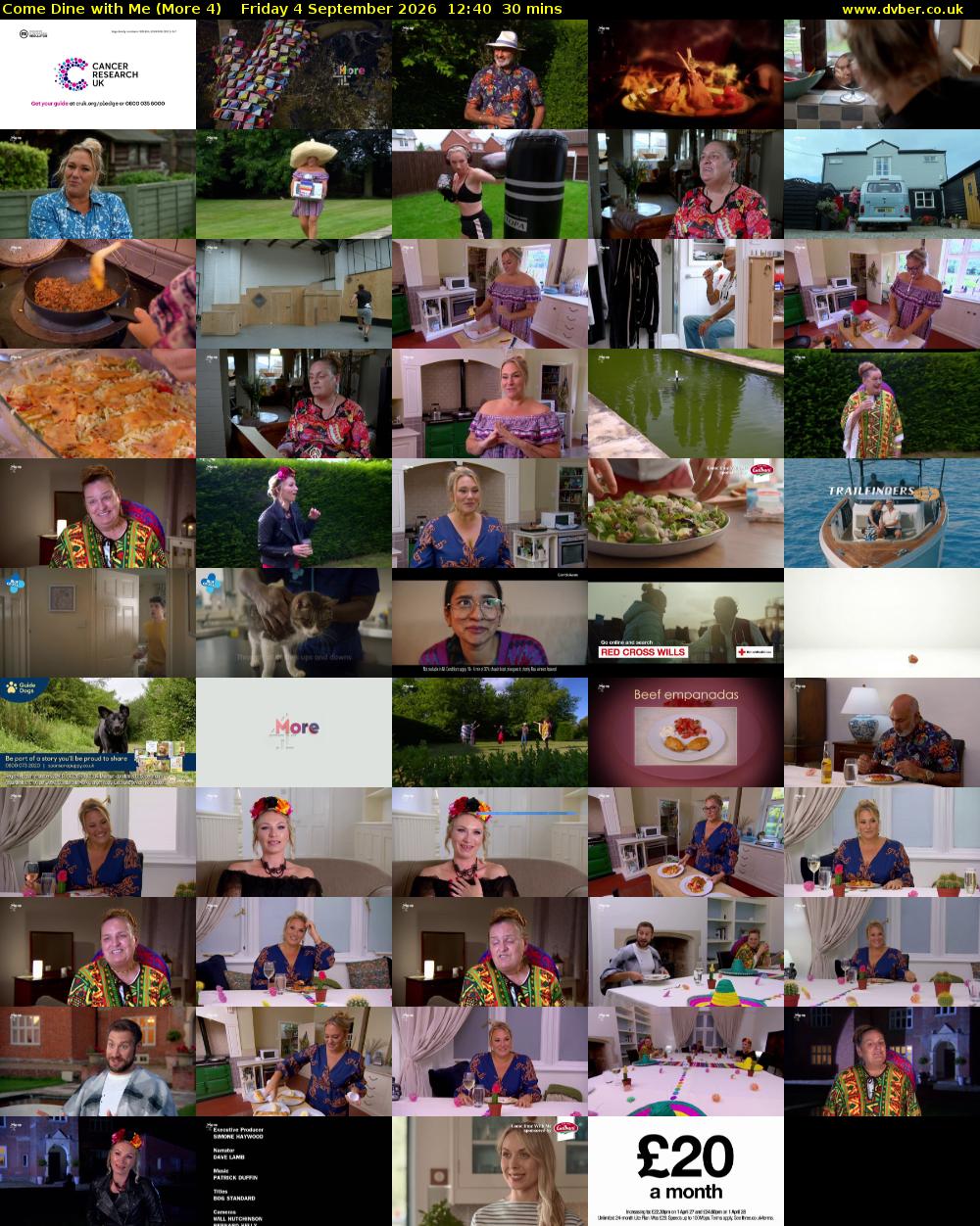 Come Dine with Me (More 4) Friday 4 September 2026 12:40 - 13:10