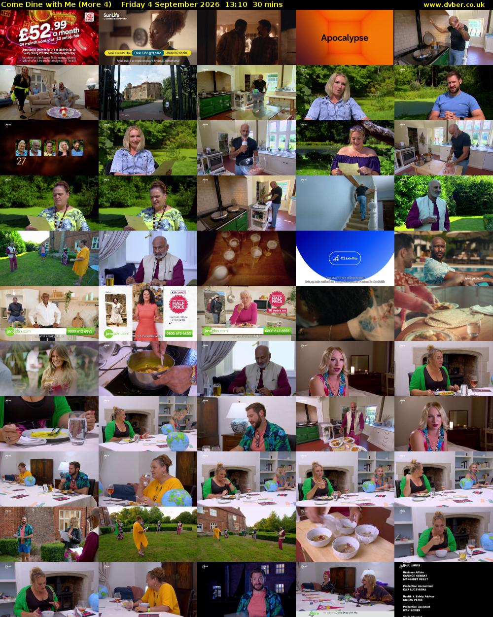 Come Dine with Me (More 4) Friday 4 September 2026 13:10 - 13:40
