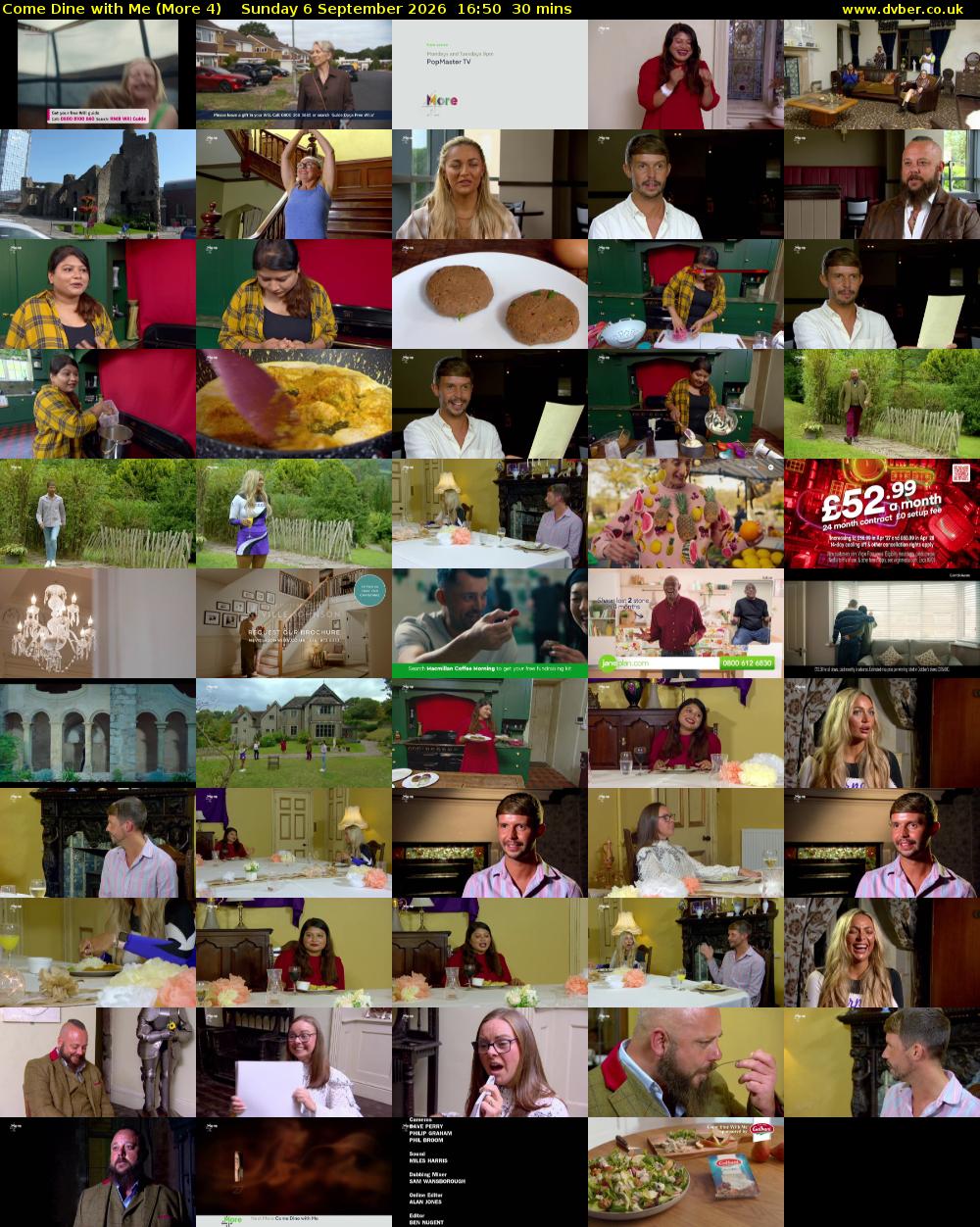 Come Dine with Me (More 4) Sunday 6 September 2026 16:50 - 17:20