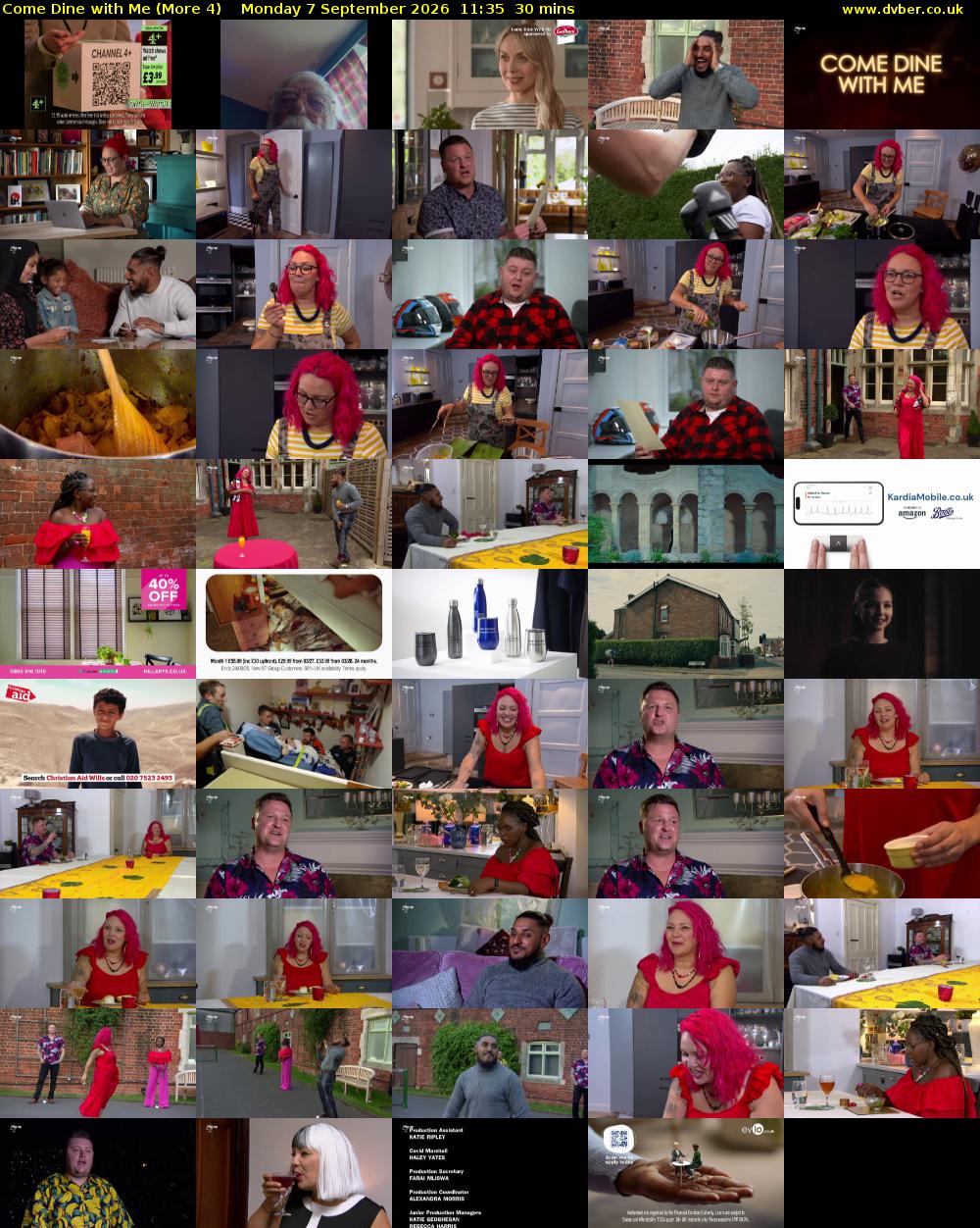 Come Dine with Me (More 4) Monday 7 September 2026 11:35 - 12:05