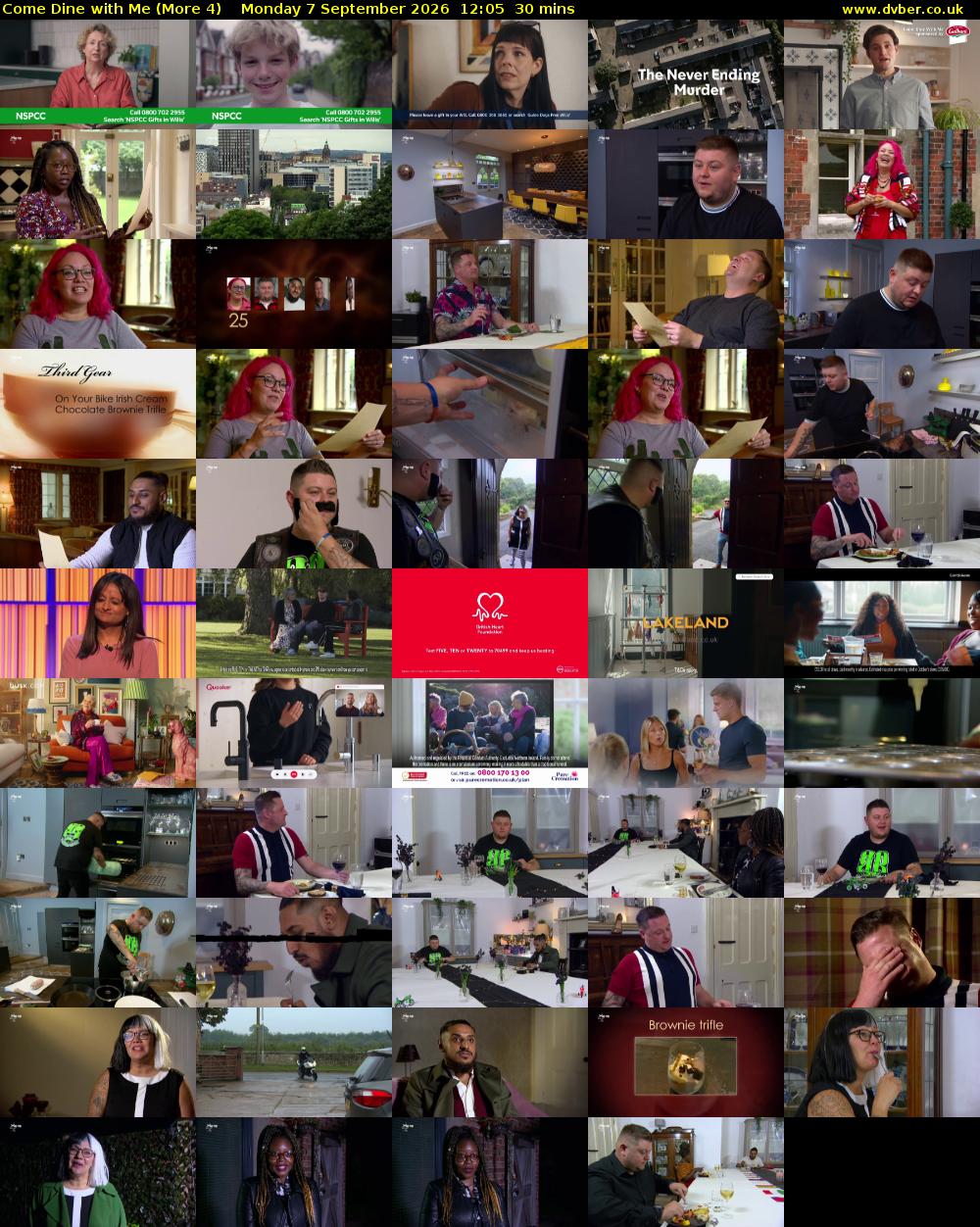 Come Dine with Me (More 4) Monday 7 September 2026 12:05 - 12:35