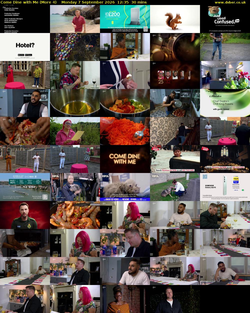 Come Dine with Me (More 4) Monday 7 September 2026 12:35 - 13:05