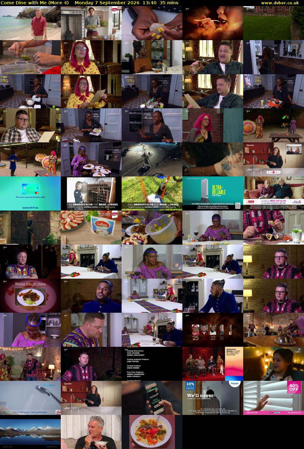 Come Dine with Me (More 4) Monday 7 September 2026 13:40 - 14:15