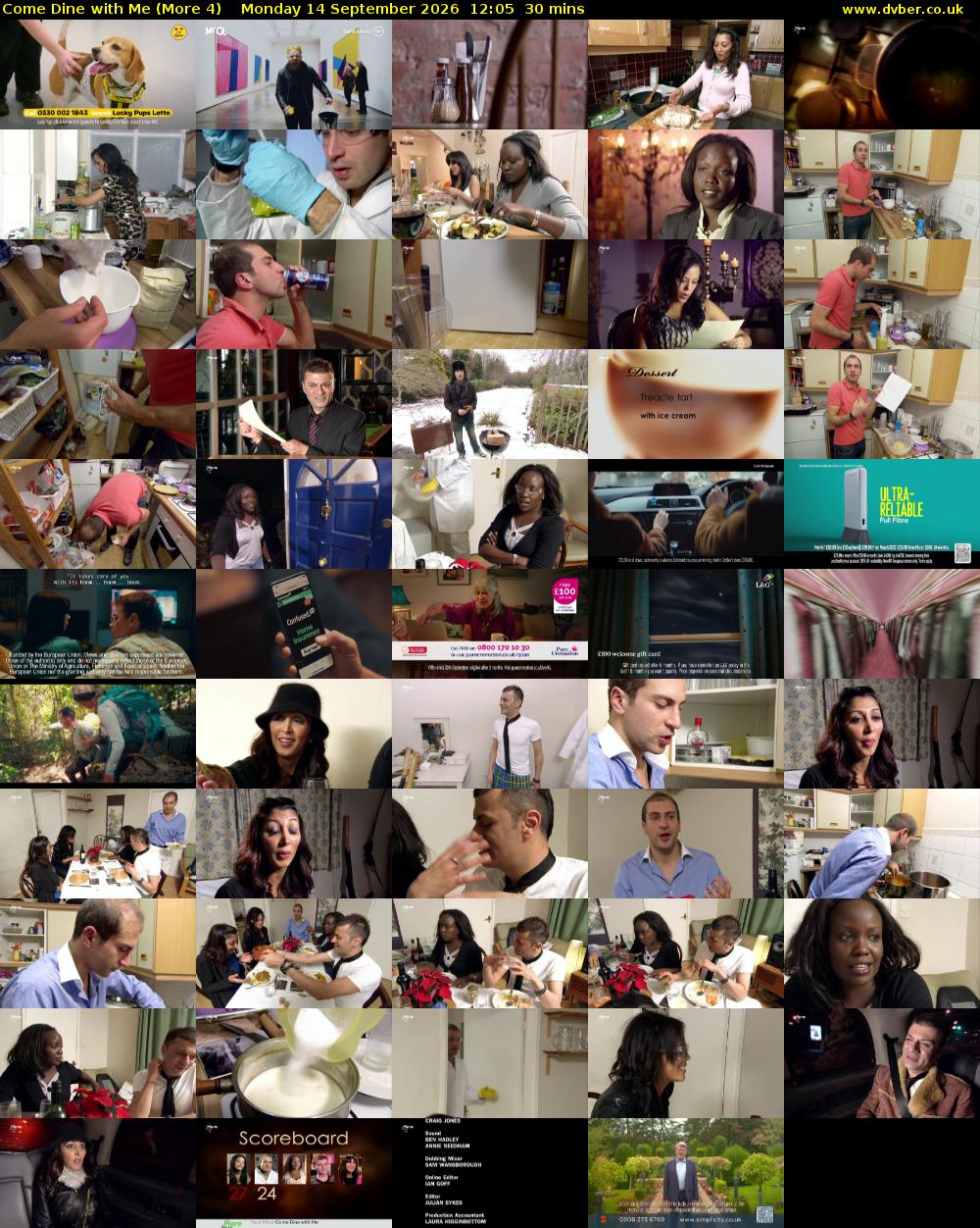 Come Dine with Me (More 4) Monday 14 September 2026 12:05 - 12:35