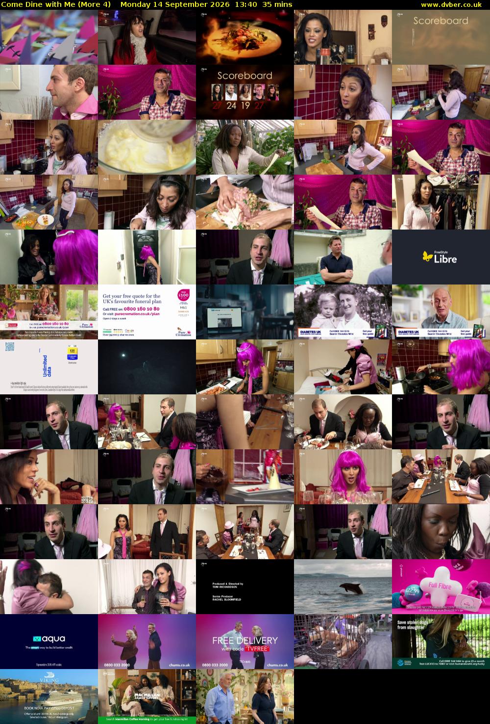 Come Dine with Me (More 4) Monday 14 September 2026 13:40 - 14:15