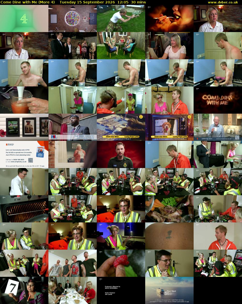 Come Dine with Me (More 4) Tuesday 15 September 2026 12:05 - 12:35