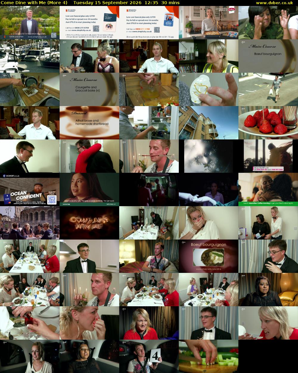 Come Dine with Me (More 4) Tuesday 15 September 2026 12:35 - 13:05