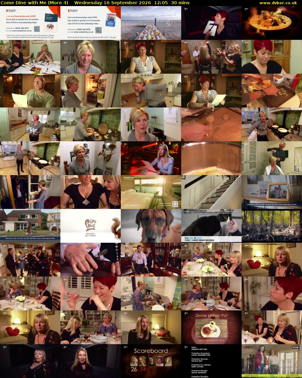 Come Dine with Me (More 4) Wednesday 16 September 2026 12:05 - 12:35
