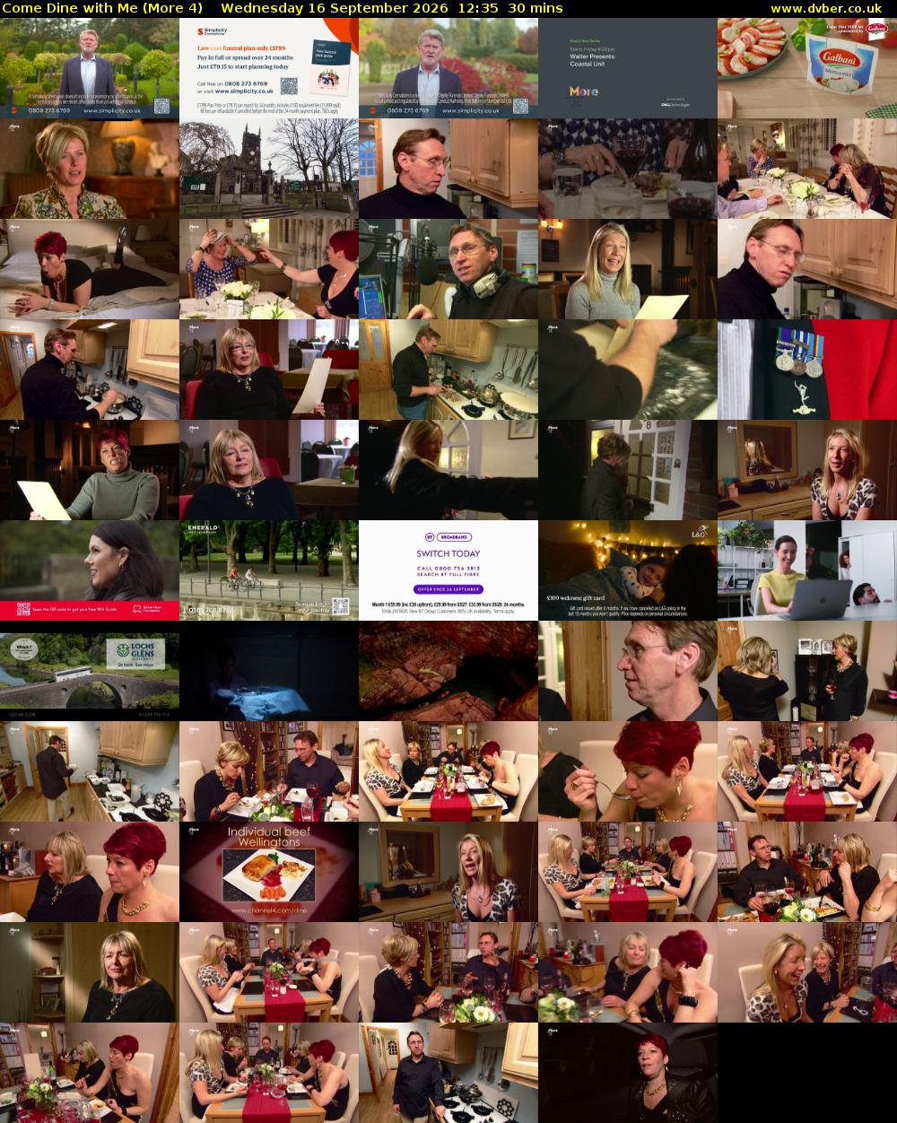 Come Dine with Me (More 4) Wednesday 16 September 2026 12:35 - 13:05