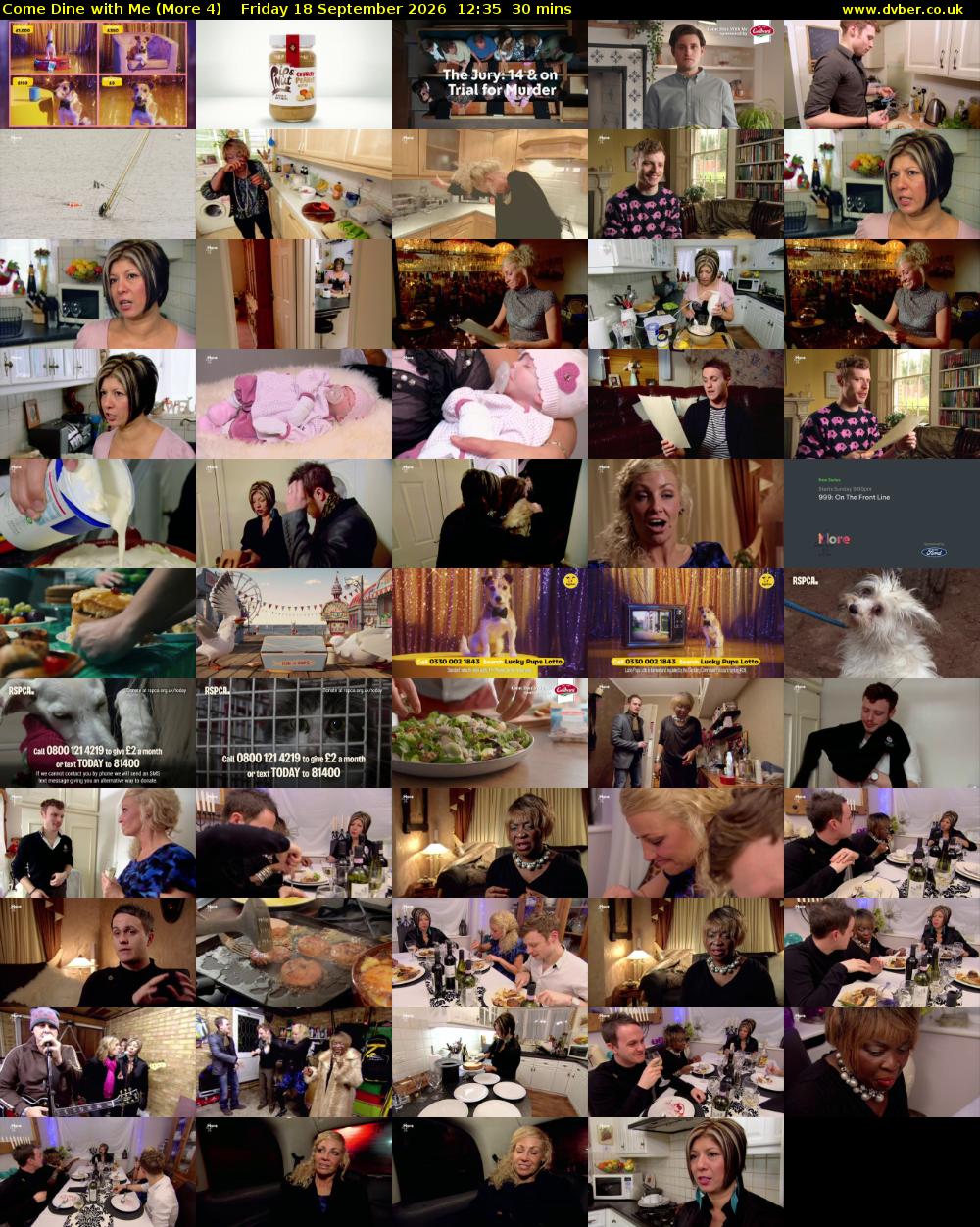 Come Dine with Me (More 4) Friday 18 September 2026 12:35 - 13:05