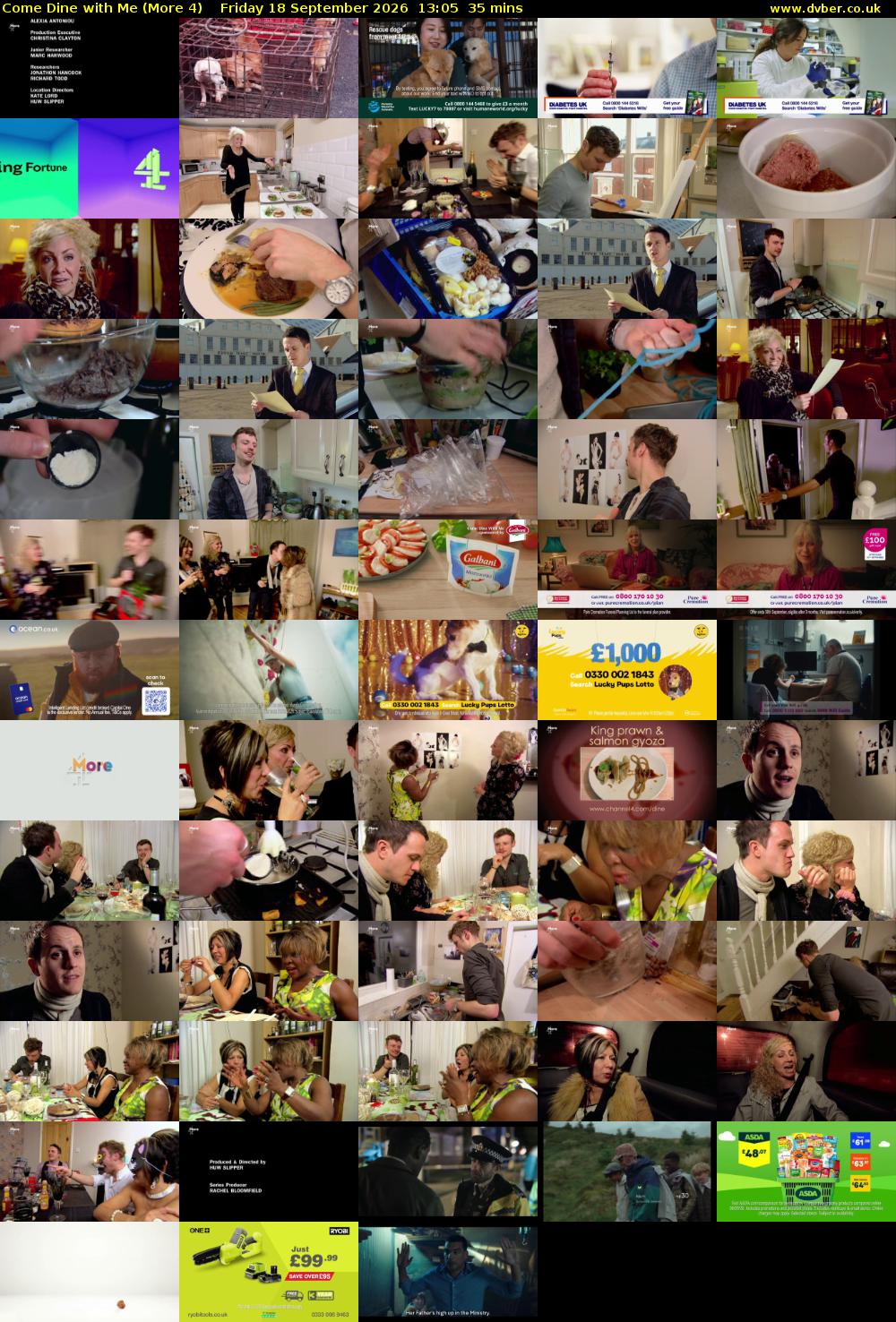 Come Dine with Me (More 4) Friday 18 September 2026 13:05 - 13:40