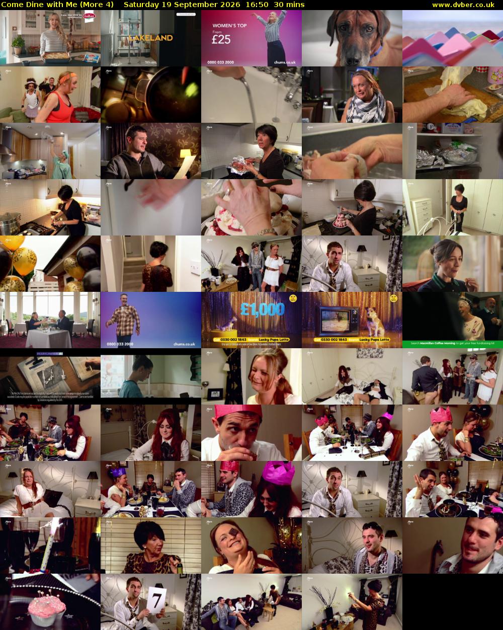 Come Dine with Me (More 4) Saturday 19 September 2026 16:50 - 17:20