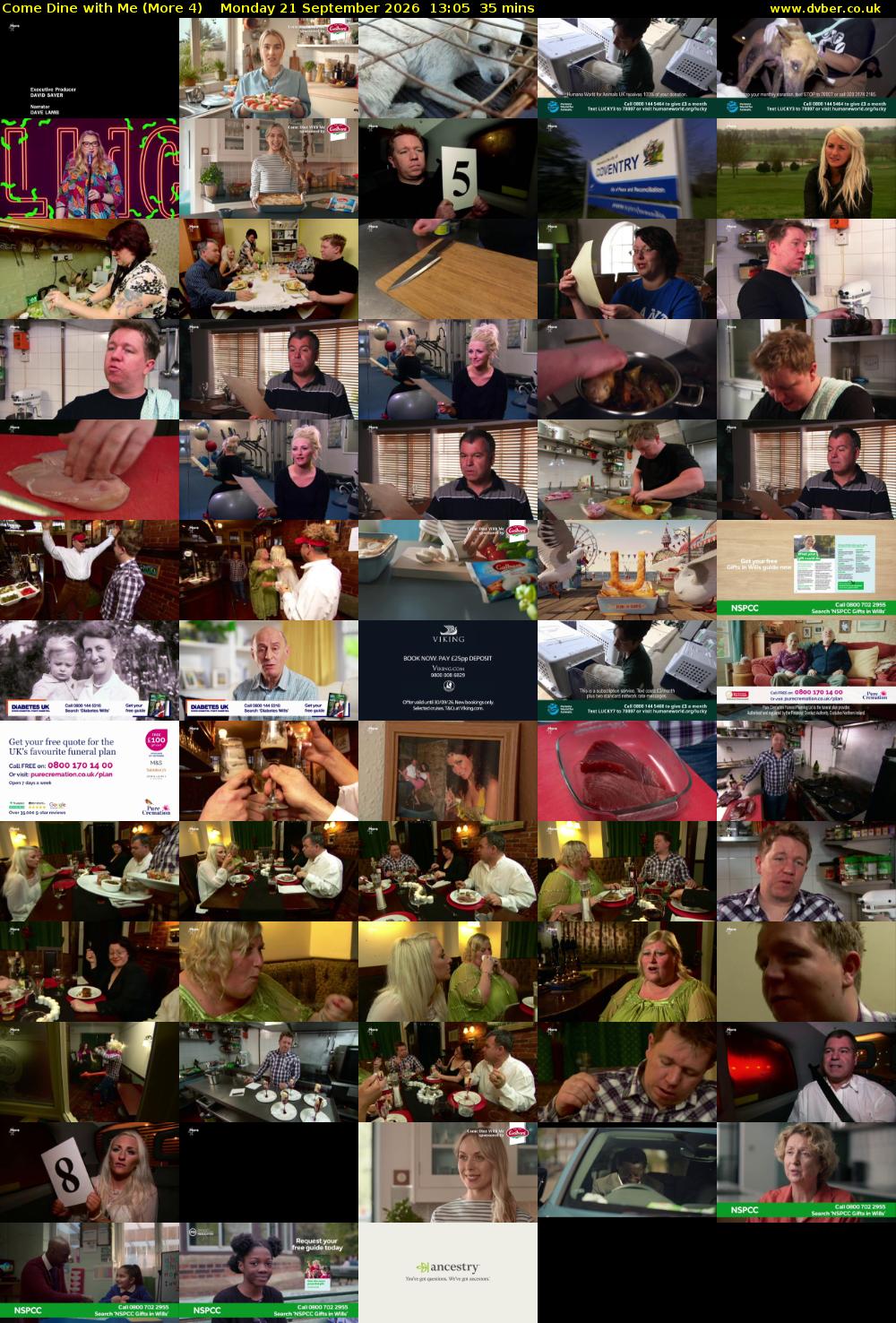 Come Dine with Me (More 4) Monday 21 September 2026 13:05 - 13:40