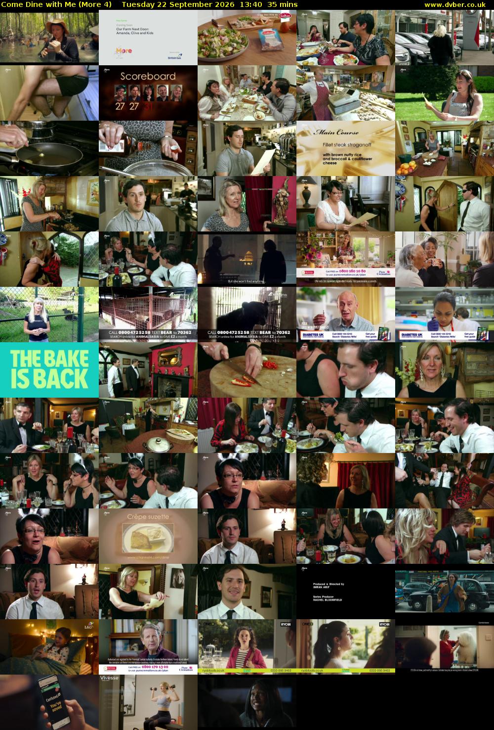 Come Dine with Me (More 4) Tuesday 22 September 2026 13:40 - 14:15