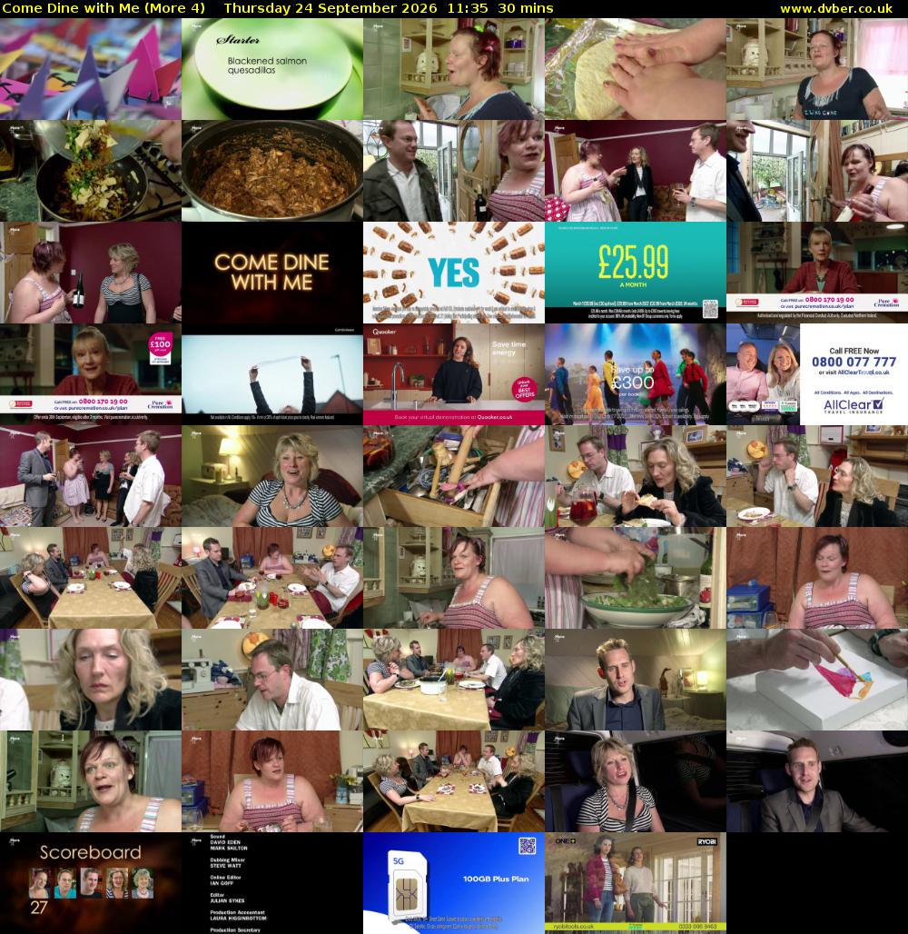 Come Dine with Me (More 4) Thursday 24 September 2026 11:35 - 12:05