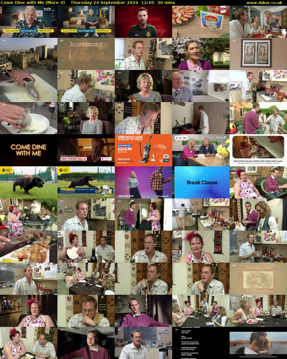 Come Dine with Me (More 4) Thursday 24 September 2026 12:05 - 12:35