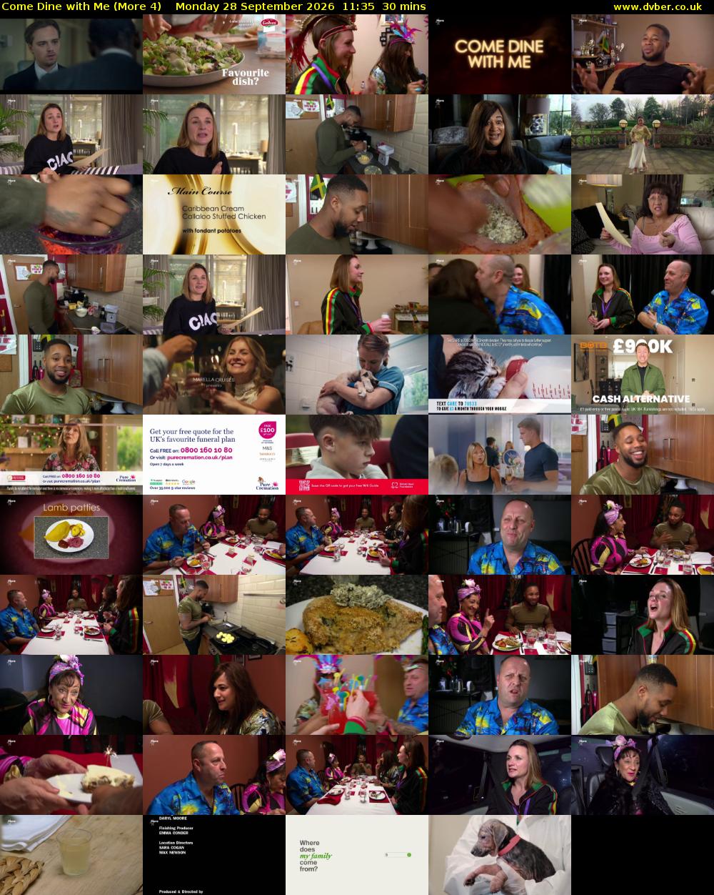 Come Dine with Me (More 4) Monday 28 September 2026 11:35 - 12:05